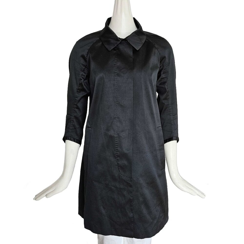 MONCLER PREMIERE BLACK STRIPED TRENCH COAT (2)